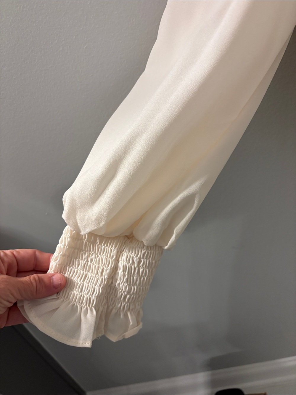 70/21 Cream Ruffle Knit-Front Top - Picture 5 of 8